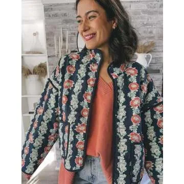 Stylish Floral Cropped Puffer Jacket for Women