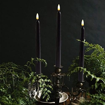 NONNO & ZGF Flameless Black Taper Candles with Remote