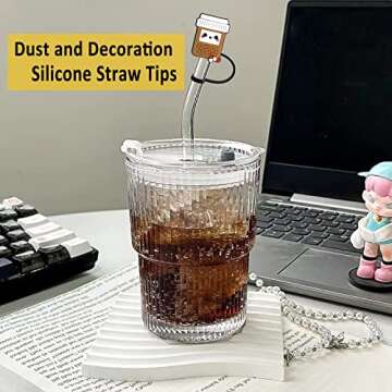 6Pcs Straw Covers, Silicone Straw Tip Covers, Straw Toppers for Tumblers, Reusable Drinking Dust Proof Straw Tip Covers for 6-8mm Straws (Nurse Theme)