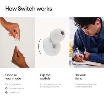 Loop Switch Earplugs – Multi-Mode Noise-Reducing Earplugs | Adjustable Passive Hearing Protection for Focus, Travel, Concerts, Socializing, Sports Events & Noise Sensitivity | Reusable Ear Protection