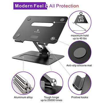 Brocoon Adjustable Laptop Stand - Ergonomic & Compatible