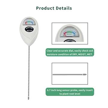 Censinda Soil Moisture Meter - No Battery Needed and Accurate
