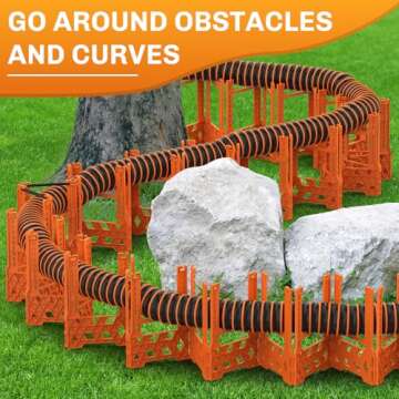 WELLUCK RV Sewer Hose Support 20FT, Blaze Orange RV Sewer Support with Adjustable Height Design, Sec...