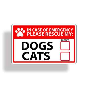 1st Responder Emergency Dog & Cat Rescue Decal Sticker Fireman First Aid Fire Pet