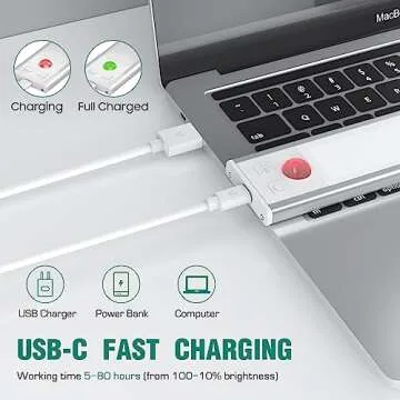 2 Pack Under Cabinet Lights, 52 LED Cold White Rechargeable Under Cabinet Lighting Motion Sensor LED Lights for Kitchen, Counter, Closet, Stairs (Silver - Cold White Light, 12.2 Inch - 2 Pack)