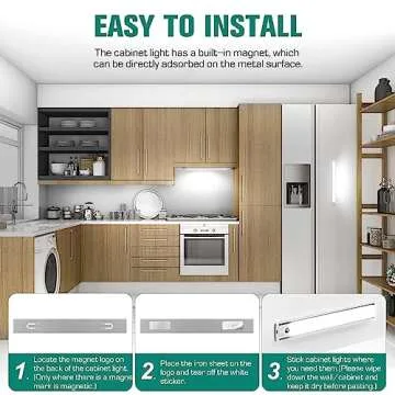 2 Pack Under Cabinet Lights, 52 LED Cold White Rechargeable Under Cabinet Lighting Motion Sensor LED Lights for Kitchen, Counter, Closet, Stairs (Silver - Cold White Light, 12.2 Inch - 2 Pack)