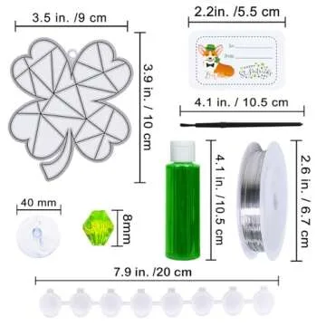 Winlyn 27 Sets St. Patrick's Day Shamrock Suncatchers Ornaments Decorations DIY Window Paint Art Suncatchers St. Pat's Craft Kits Lucky Four-Leaf Clover Sun Catchers for Kids Party Classroom Activity