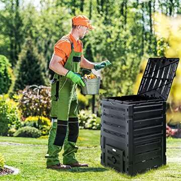 YITAHOME 120 Gallon Outdoor Compost Bin with Aeration System, Durable and Easy Assembly