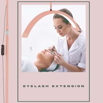 toyshi 23 Inch Eyelash LED Floor Light, Eyelash Extensions LED Light Lamp for Beauty and Content Creation, Adjustible Brightness Arched Lash Light for Lash Extension, Skincare, Eyebrows, Tattoo