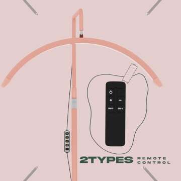 toyshi 23 Inch Eyelash LED Floor Light, Eyelash Extensions LED Light Lamp for Beauty and Content Creation, Adjustible Brightness Arched Lash Light for Lash Extension, Skincare, Eyebrows, Tattoo