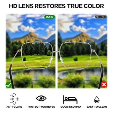 Oversized Gold Square Metal Reading Glasses Blue Light Blocking