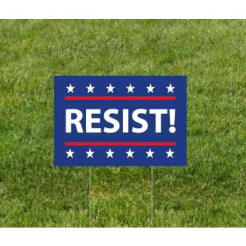 Resist Sign Anti Trump MAGA Double Sided Yard Sign