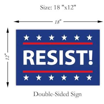 Resist Sign Anti Trump MAGA Double Sided Yard Sign