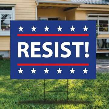 Resist Sign Anti Trump MAGA Double Sided Yard Sign