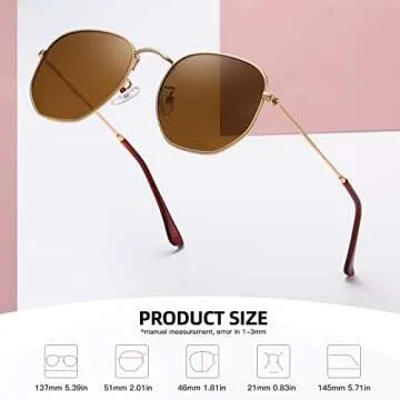 Stylish MEETSUN Polarized Hexagon Sunglasses for All