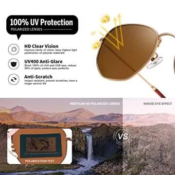 Stylish MEETSUN Polarized Hexagon Sunglasses for All