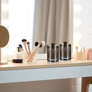 3 PACK Qtip Holder Dispenser - Stylish Bathroom Organizers