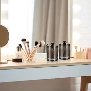 3 PACK Qtip Holder Dispenser - Stylish Bathroom Organizers