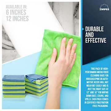 Zwipes 924 Microfiber Cleaning Cloths for All Surfaces