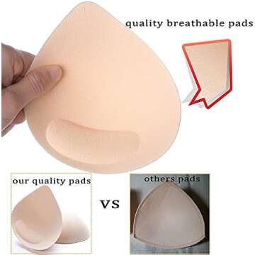 PRETTYWELL Latex Bra Pads Inserts for Sports & Swimwear