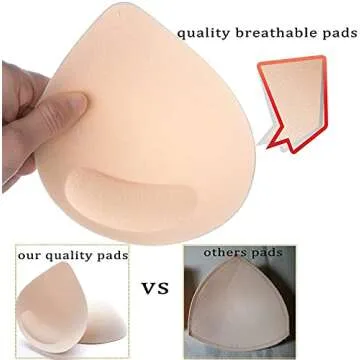 PRETTYWELL Latex Bra Pads Inserts for Sports & Swimwear
