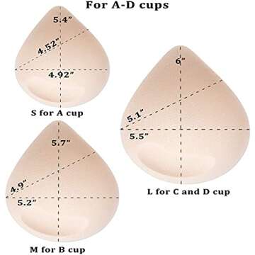 PRETTYWELL Latex Bra Pads Inserts for Sports & Swimwear