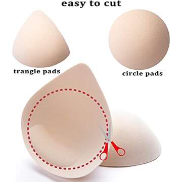 PRETTYWELL Latex Bra Pads Inserts for Sports & Swimwear