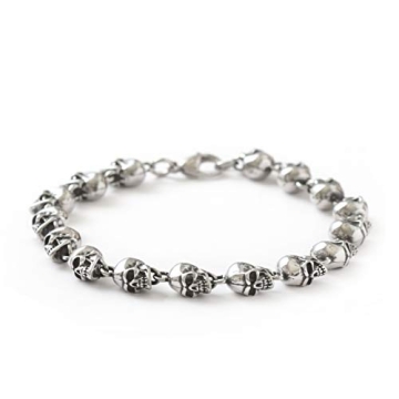 Vibrant HAQUIL Skull Bead Linked Bracelet - Unisex Gift Jewelry