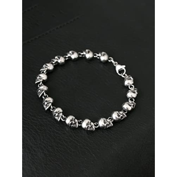 Bold HAQUIL Skull Bead Bracelet for Men and Women