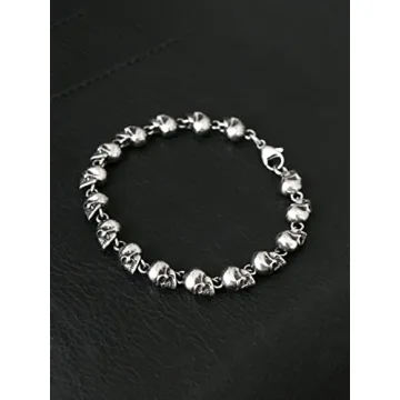 Bold HAQUIL Skull Bead Bracelet for Men and Women