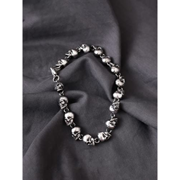 Bold HAQUIL Skull Bead Bracelet for Men and Women