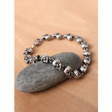 Bold HAQUIL Skull Bead Bracelet for Men and Women