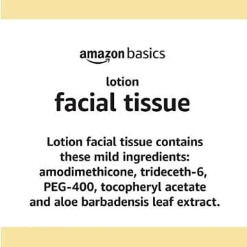 Amazon Basics Facial Tissue with Lotion - 300 Count, 4 Packs