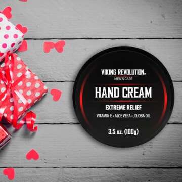 Viking Revolution Mens Hand Cream for Men - Hand Cream for Dry Cracked Hands Repair Cream - Dry Hand...
