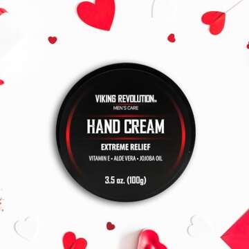 Viking Revolution Mens Hand Cream for Men - Hand Cream for Dry Cracked Hands Repair Cream - Dry Hand Cream for Dry Hands Balm - Aloe Vera Dry Hands Treatment Skin Moisturizer with Vitamin E (3.5oz)
