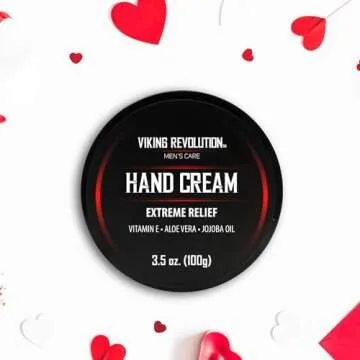 Viking Revolution Mens Hand Cream for Men - Hand Cream for Dry Cracked Hands Repair Cream - Dry Hand Cream for Dry Hands Balm - Aloe Vera Dry Hands Treatment Skin Moisturizer with Vitamin E (3.5oz)