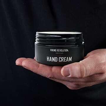 Viking Revolution Mens Hand Cream for Men - Hand Cream for Dry Cracked Hands Repair Cream - Dry Hand Cream for Dry Hands Balm - Aloe Vera Dry Hands Treatment Skin Moisturizer with Vitamin E (3.5oz)