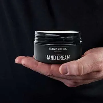 Viking Revolution Mens Hand Cream for Men - Hand Cream for Dry Cracked Hands Repair Cream - Dry Hand Cream for Dry Hands Balm - Aloe Vera Dry Hands Treatment Skin Moisturizer with Vitamin E (3.5oz)