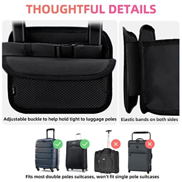 WALNEW Travel Cup Holders for Suitcase Handles - Travel Essential