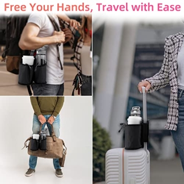 WALNEW Travel Cup Holders for Suitcase Handles - Travel Essential