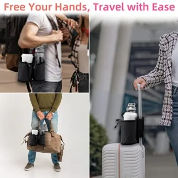 WALNEW Travel Cup Holders for Suitcase Handles - Travel Essential