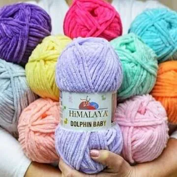 1 Pack/Skein Himalaya Dolphin Baby, Each Skein 100 Gr/3,5 oz, 120 mt/ 132 yd, Super Bulky Yarn, Blanket Yarn, Velvet Yarn, Knitting Yarn, Amigurumi Yarn, Baby Yarn 80301
