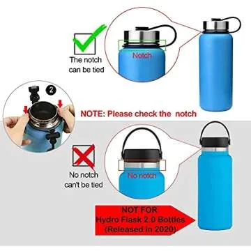 Wongeto Paracord Handle Carrier Holder with Shoulder Strap,Compatible with Hydro Flask Wide Mouth Wa...