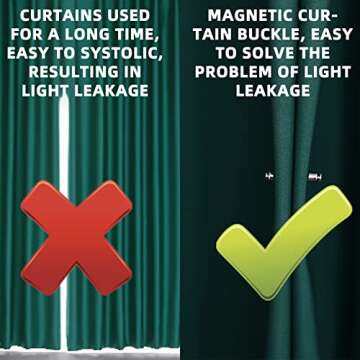 KOXXUD Magnetic Curtain Closure – Strong Double-Sided Magnet Curtain Clips and Weights