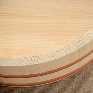 Kichgather 14.2 Inch Wooden Sushi Rice Bowl - Ultimate Mixing Tub