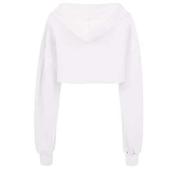 Women Cropped Super Crop Top Hoodies Camo Pullover Sweatshirt Aesthetic Hip Hop Dance Rave Festival ...