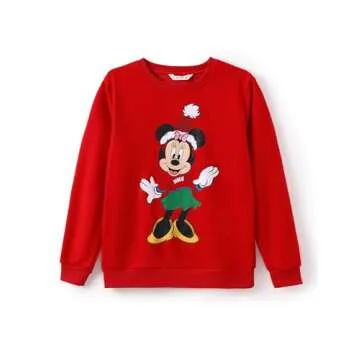 Disney Mickey and Friends Family Matching Christmas Sweatshirts Boys Girls Funny Holiday Christmas Snow Sweatshirts Women-2 L