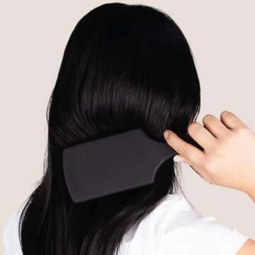 Black Brush by The Hair Shop - Nylon and Boar Bristles for Scalp Massage, Detangling, Shine and Hair...