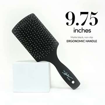 Black Brush for Detangling and Scalp Massage by The Hair Shop