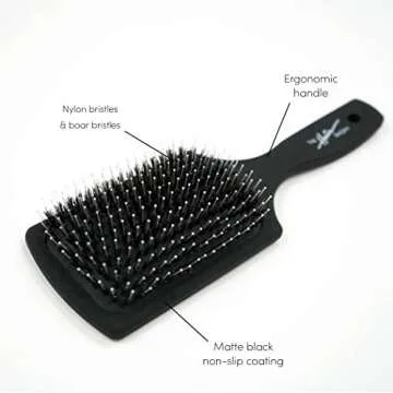 Black Brush for Detangling and Scalp Massage by The Hair Shop